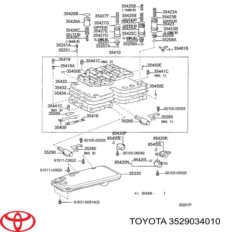 3529034010 Toyota filtro caja de cambios automática