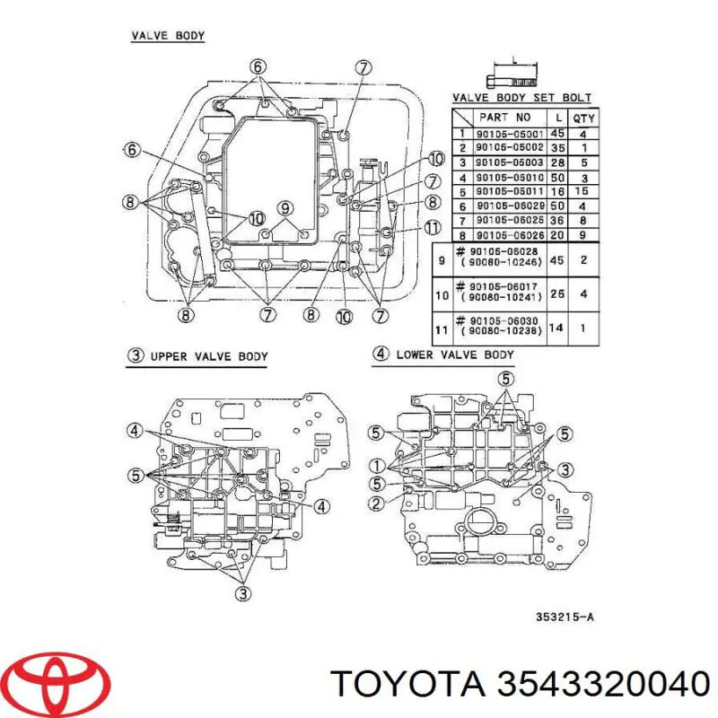3543320040 Toyota 
