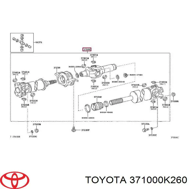 371000K260 Toyota cardán