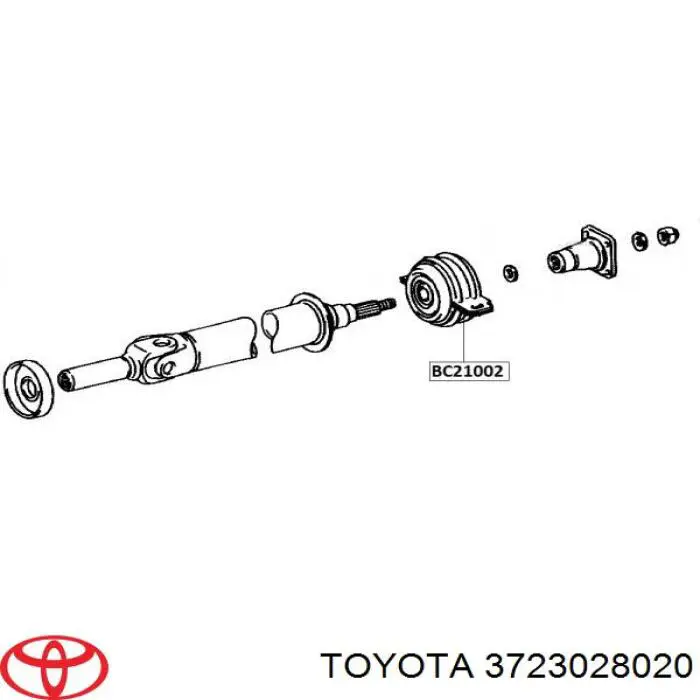 3723028020 Toyota suspensión, árbol de transmisión