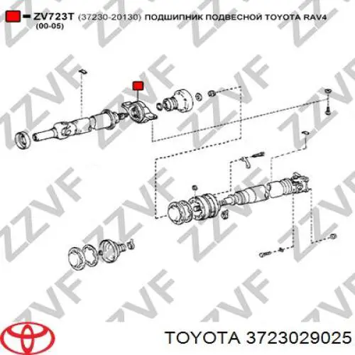 3723029025 Toyota suspensión, árbol de transmisión