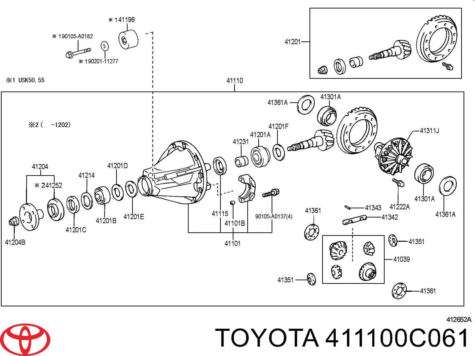 411100C061 Toyota diferencial trasero