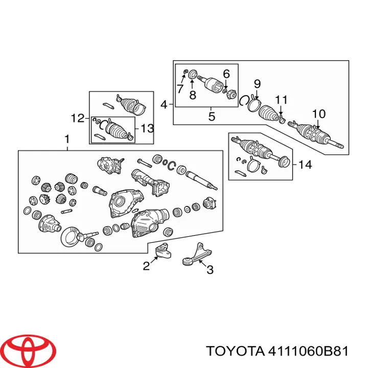 Caja de cambios Eje delantero para Toyota Land Cruiser (J200)