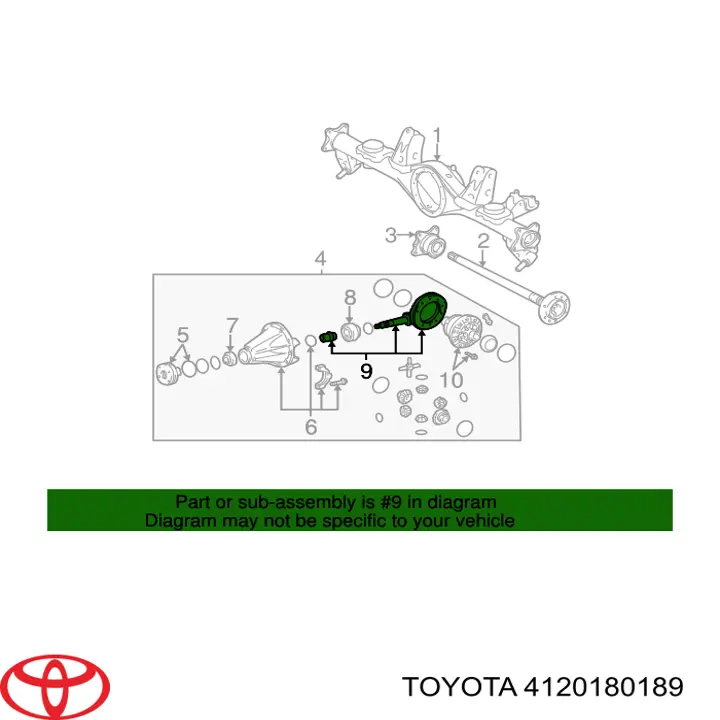 4120180189 Toyota componente par, diferencial para eje trasero