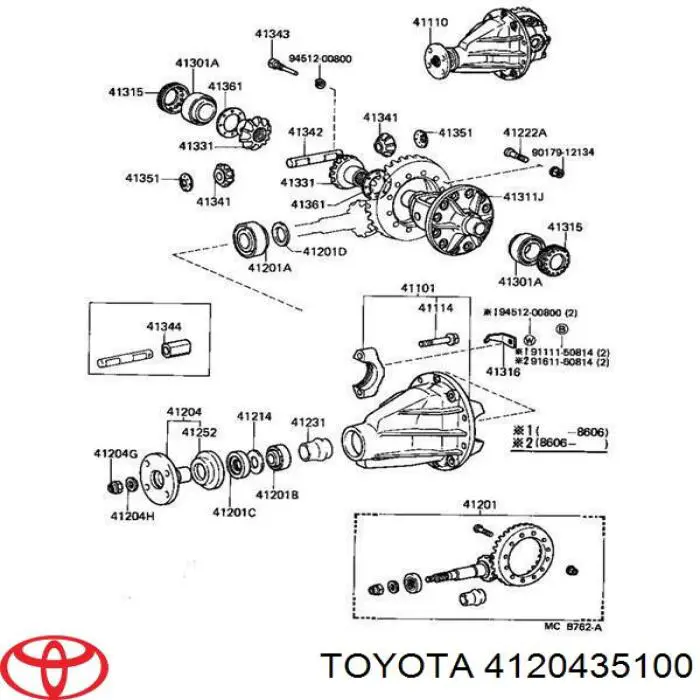 4120435100 Toyota brida de accionamiento, trasera