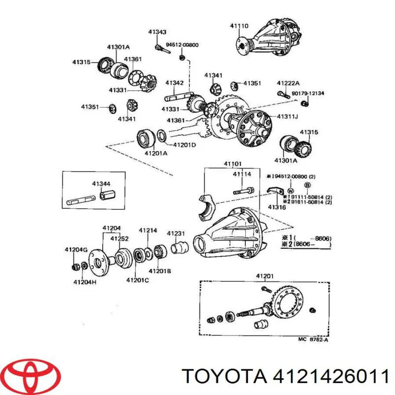 Arandela del diferencial del eje trasero Toyota 4121426011 precio, desde 15,00 EUR