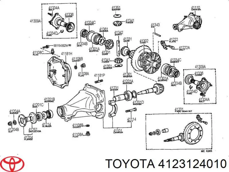 Casquillo separador del piñón trasero del eje trasero Toyota 4123124010 precio, desde 19,72 EUR