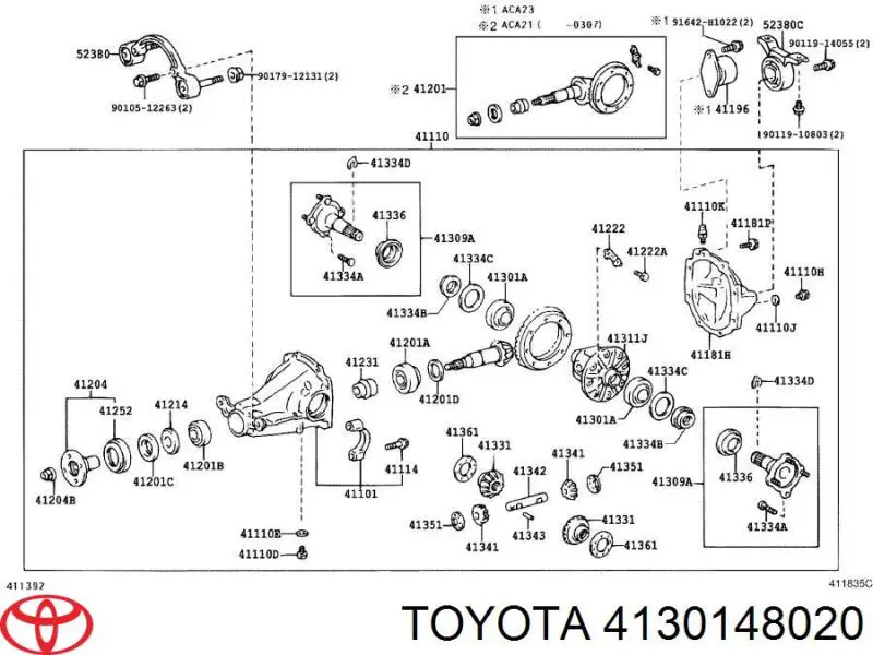 Diferencial trasero Toyota 4130148020 precio, desde 1750,12 EUR