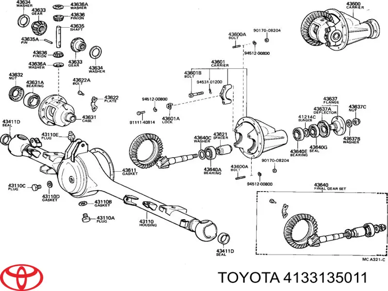 Satélite del diferencial Toyota 4133135011 precio, desde 155,36 EUR