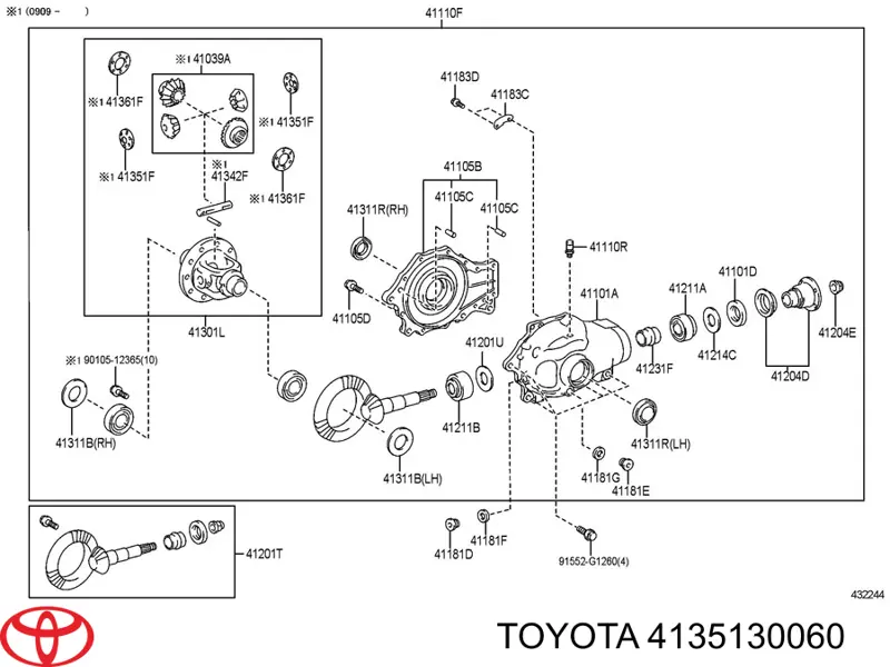 Arandela seguro semieje para Toyota Corolla (R10)