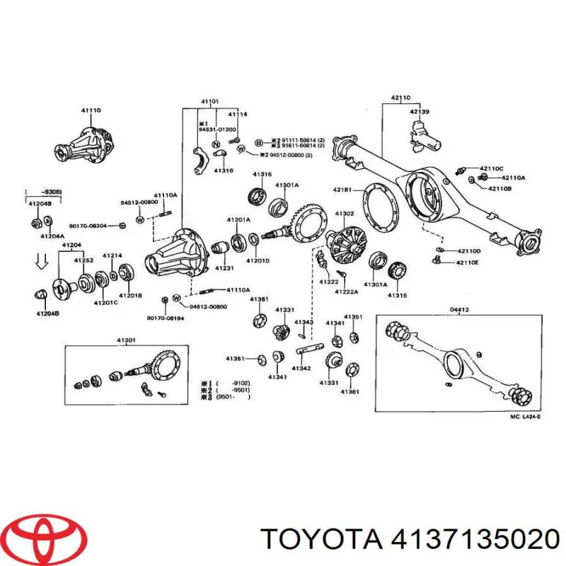 Eje Trasero De La Caja De Cambios para Toyota 4 Runner (N130)