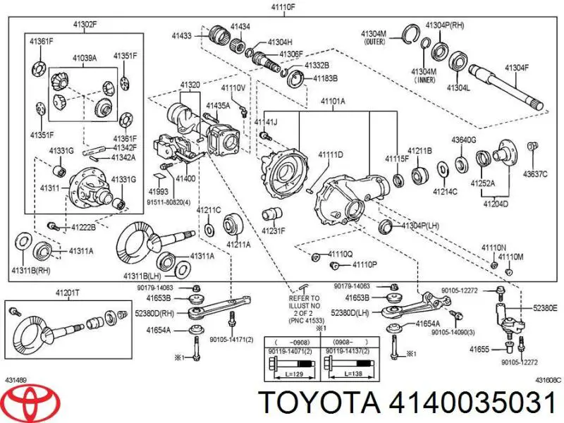 Válvula de solenoide, tracción delantera para Toyota Hilux (GUN12, GUN13)