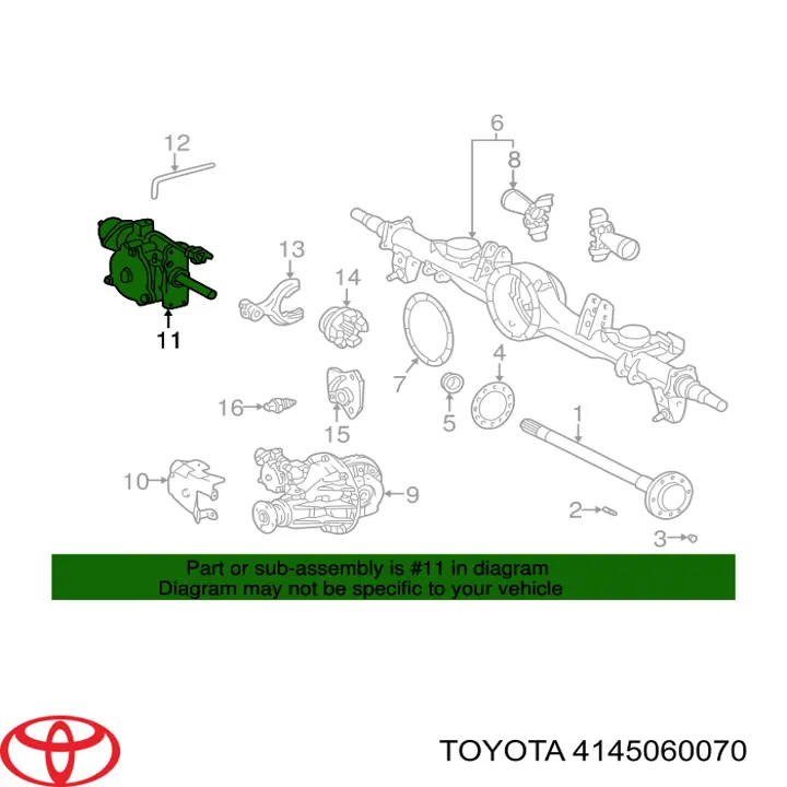 4145060070 Toyota transmision de bloqueo del diferencial del eje trasero