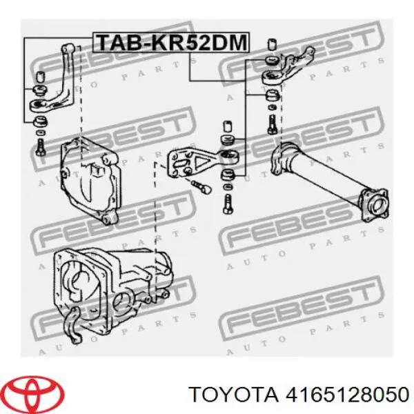 Comprar 4165128050 Toyota Silentblock del soporte del diferencial delantero