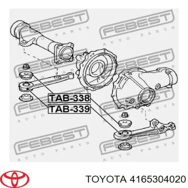 4165304020 Toyota silentblock, soporte de diferencial, eje delantero, delantero