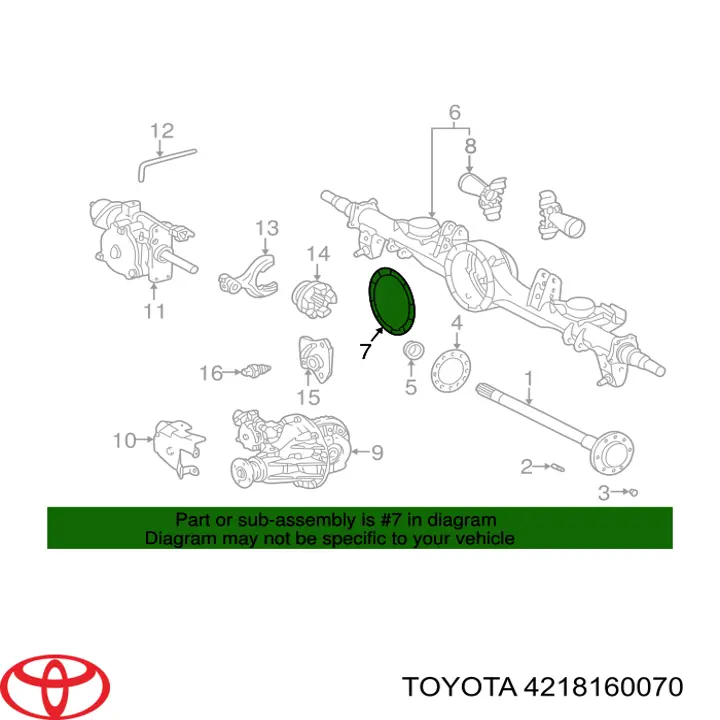 4218160070 Toyota juntas para caja de cambios del eje trasero
