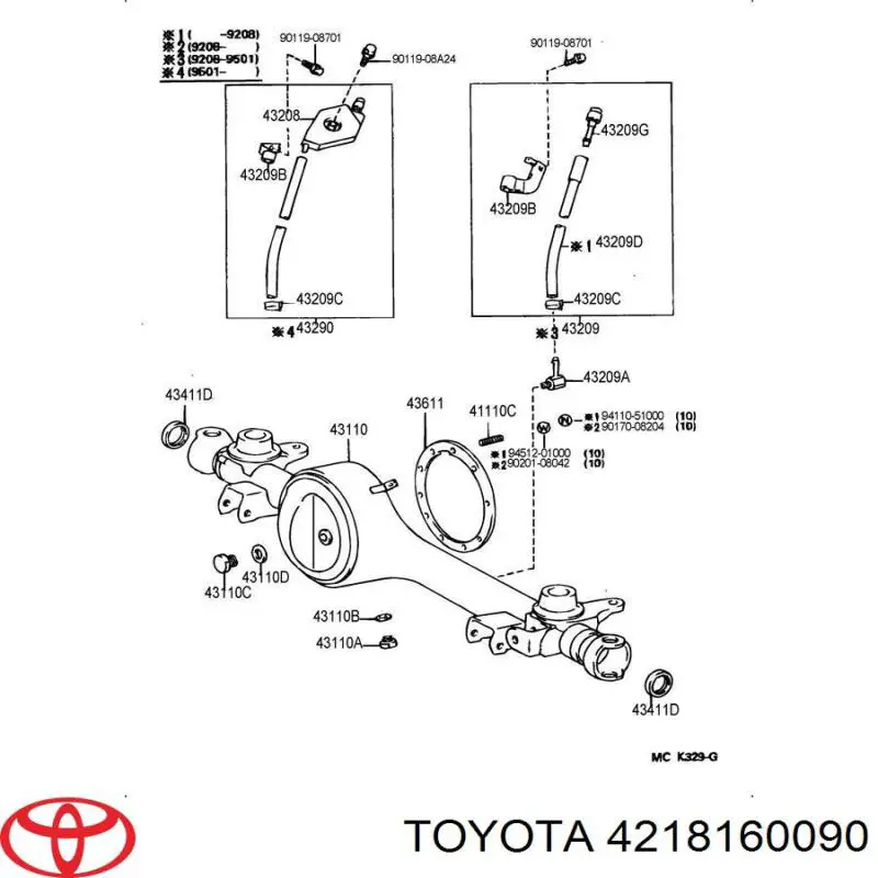 4218160090 Toyota Junta del diferencial trasero