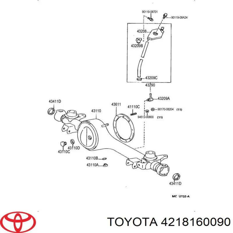 Junta del diferencial trasero Toyota 4218160090 precio, desde 20,17 EUR