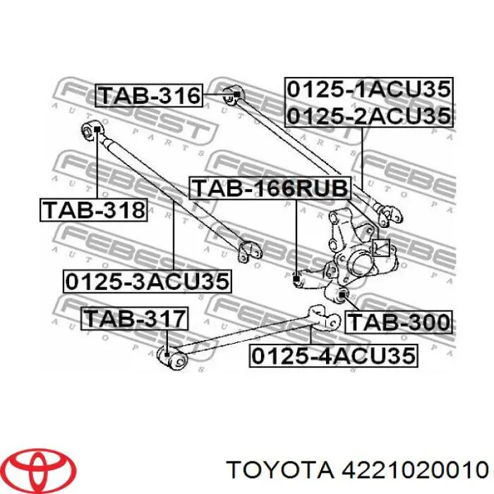 Buje de mangueta trasera 4221020010 Toyota