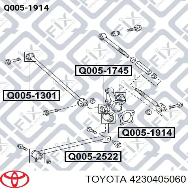 4230405060 Toyota muñón del eje, suspensión de rueda, trasero derecho