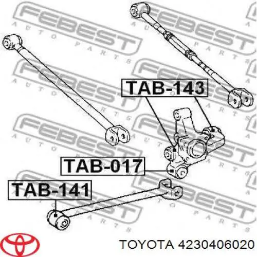 42304-06020 Toyota muñón del eje, suspensión de rueda, trasero derecho