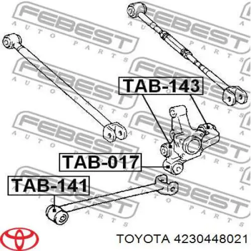 4230448021 Toyota muñón del eje, suspensión de rueda, trasero derecho