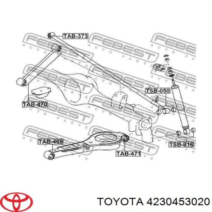 Mangueta trasera derecha 4230453020 Toyota