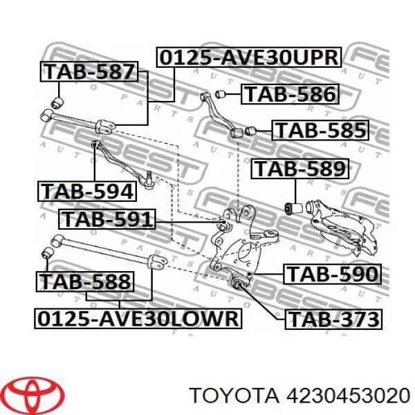 4230453020 Toyota Mangueta trasera derecha