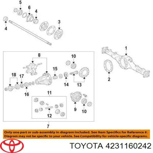 4231160242 Toyota árbol de transmisión trasero