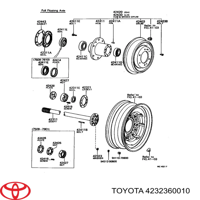 Anillo de retención de cojinete de rueda para Toyota Land Cruiser (J8)