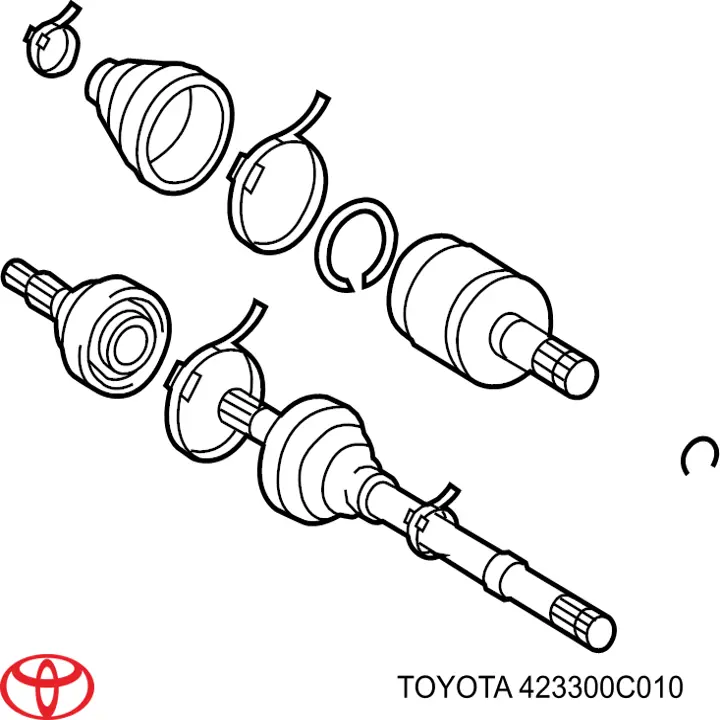 423300C010 Toyota árbol de transmisión trasero derecho