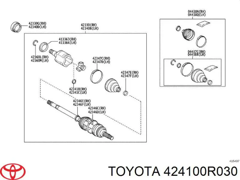 Cubo de rueda, Eje trasero para Toyota Rav4 (A5, H5)