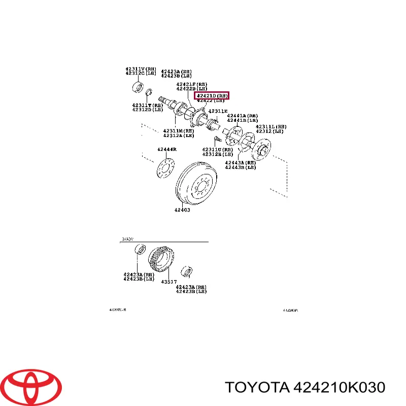 Caja, cojinete de rueda para Toyota Hilux (GUN12, GUN13)