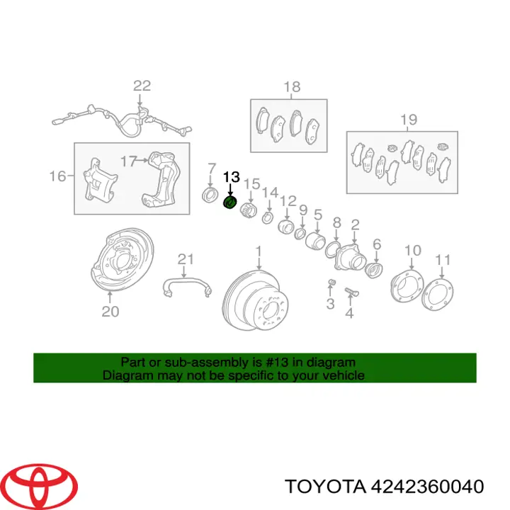 Anillo de retención del rodamiento del semieje trasero Toyota 4242360040 precio, desde 34,55 EUR