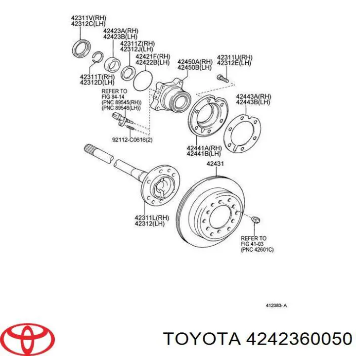 Anillo de retención del rodamiento, semieje de transmisión trasera para Toyota Land Cruiser (J12)