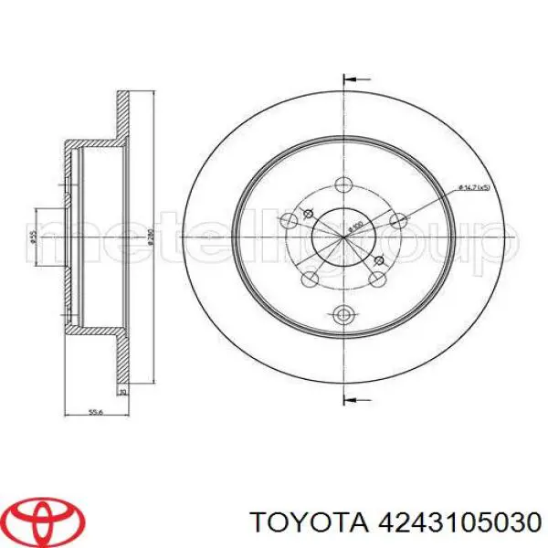 Disco de freno trasero Toyota 4243105030 precio, desde 36,66 EUR