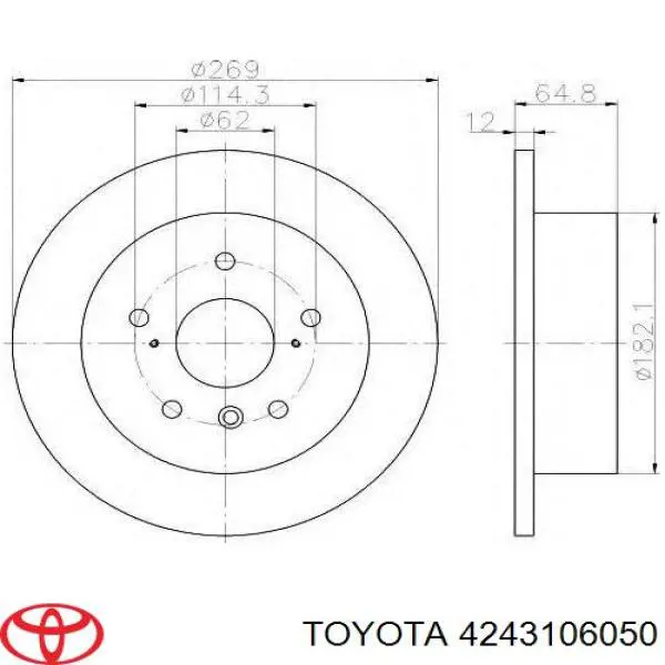 Comprar 4243106050 Toyota Disco de freno trasero