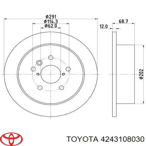 4243108030 Toyota Freno de disco trasero