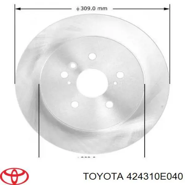 424310E040 Toyota disco de freno trasero
