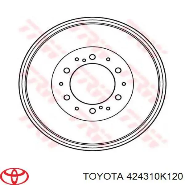 Tambor de freno trasero 424310K180 Toyota