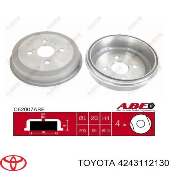 Tambor de freno trasero Toyota 4243112130 precio, desde 36,03 EUR