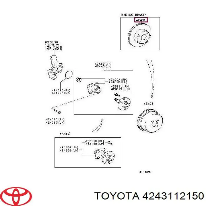 Comprar 4243112150 Toyota Disco de freno trasero