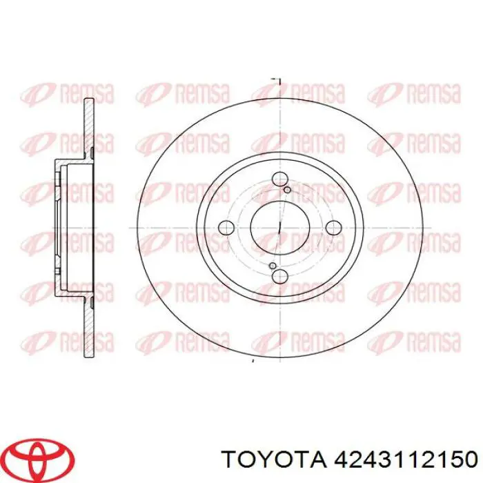 Disco de freno trasero 4243112150 Toyota