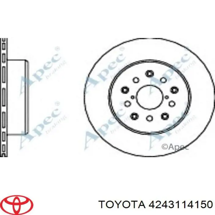 4243114150 Toyota disco de freno trasero