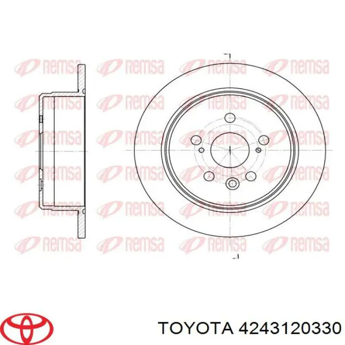 4243120330 Toyota disco de freno trasero