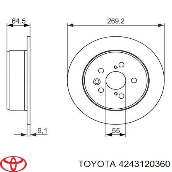 Disco de freno trasero Toyota 4243120210 precio, desde 42,99 EUR