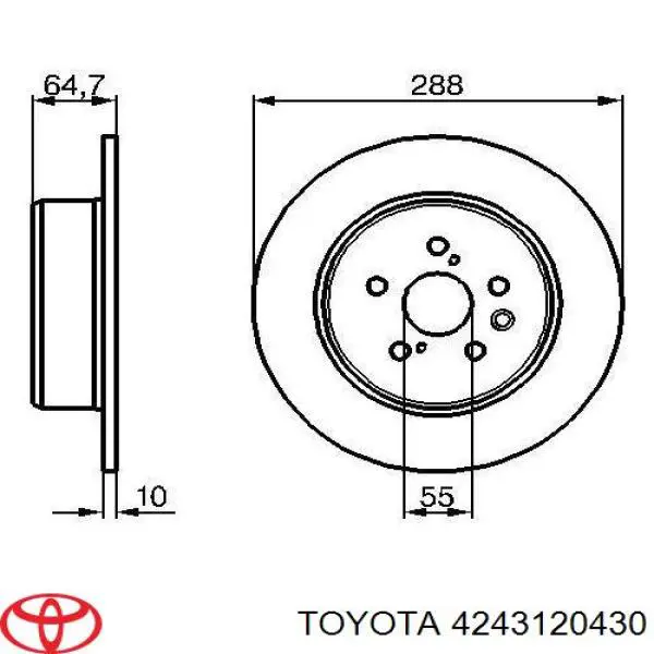 4243120430 Toyota disco de freno trasero