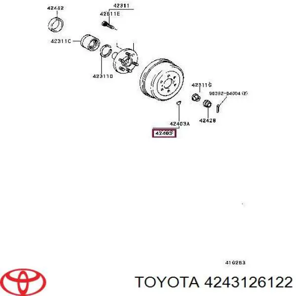 4243126122 Toyota freno de tambor trasero