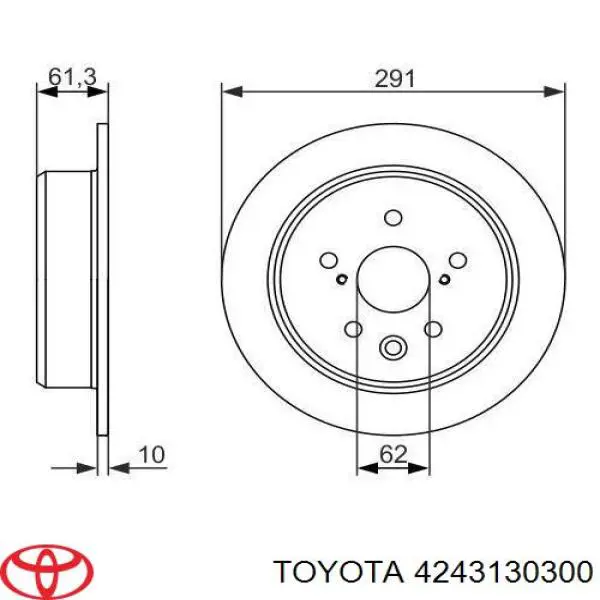 Disco de freno trasero Toyota 4243130300 precio, desde 50,94 EUR