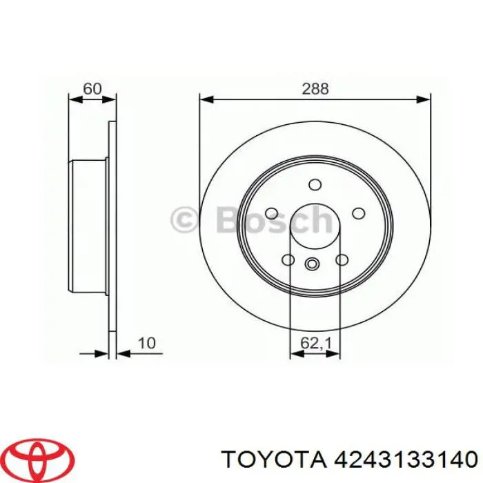 4243133140 Toyota disco de freno trasero